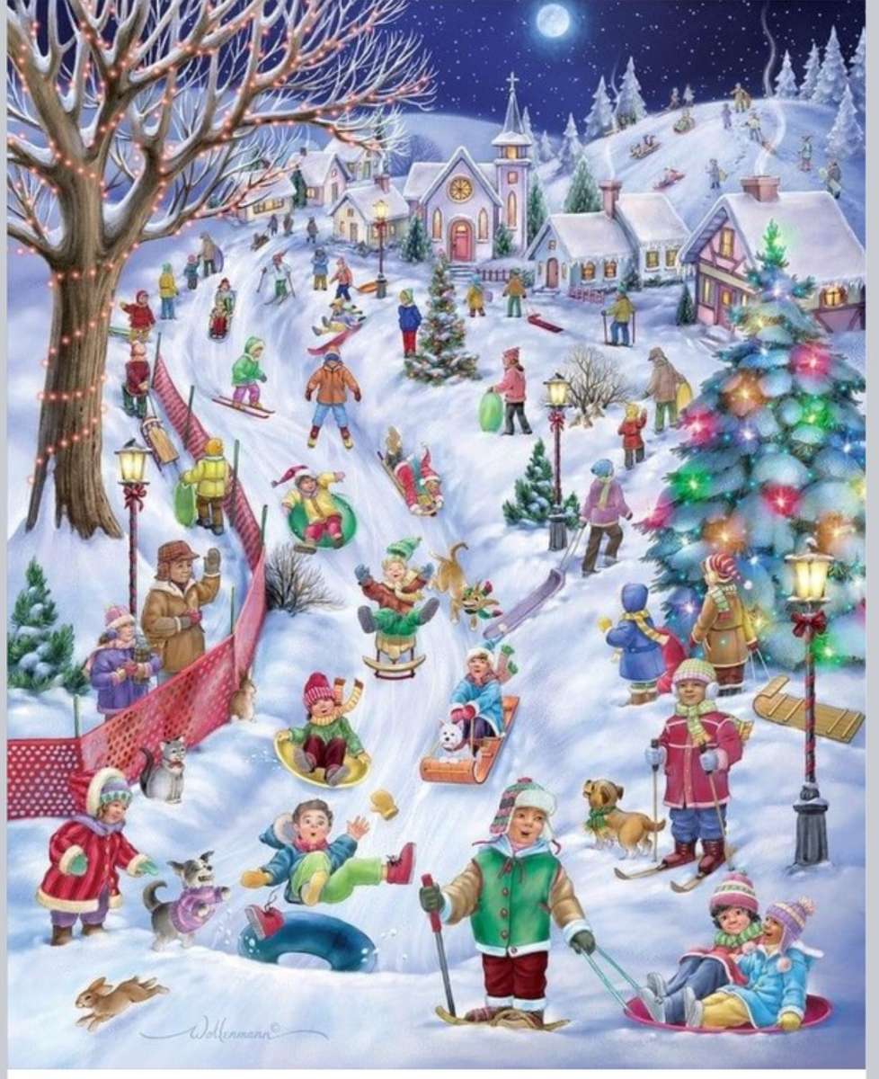 Les vacances de Noël sont tellement amusantes dehors puzzle en ligne