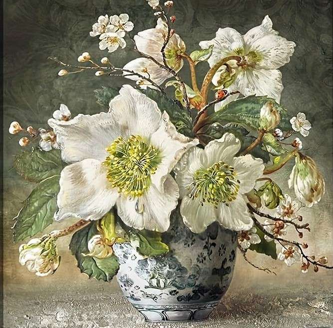 white flowers online puzzle