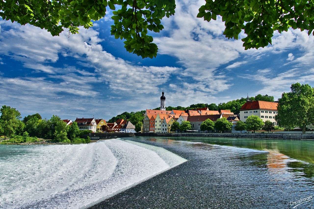 Rivière, Nature, Village. puzzle en ligne