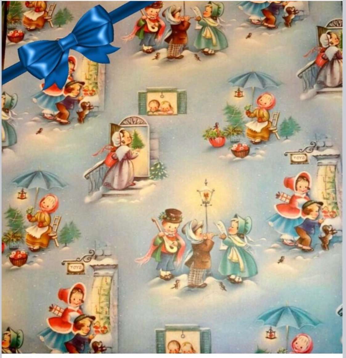 Vintage Weihnachtspapier Online-Puzzle