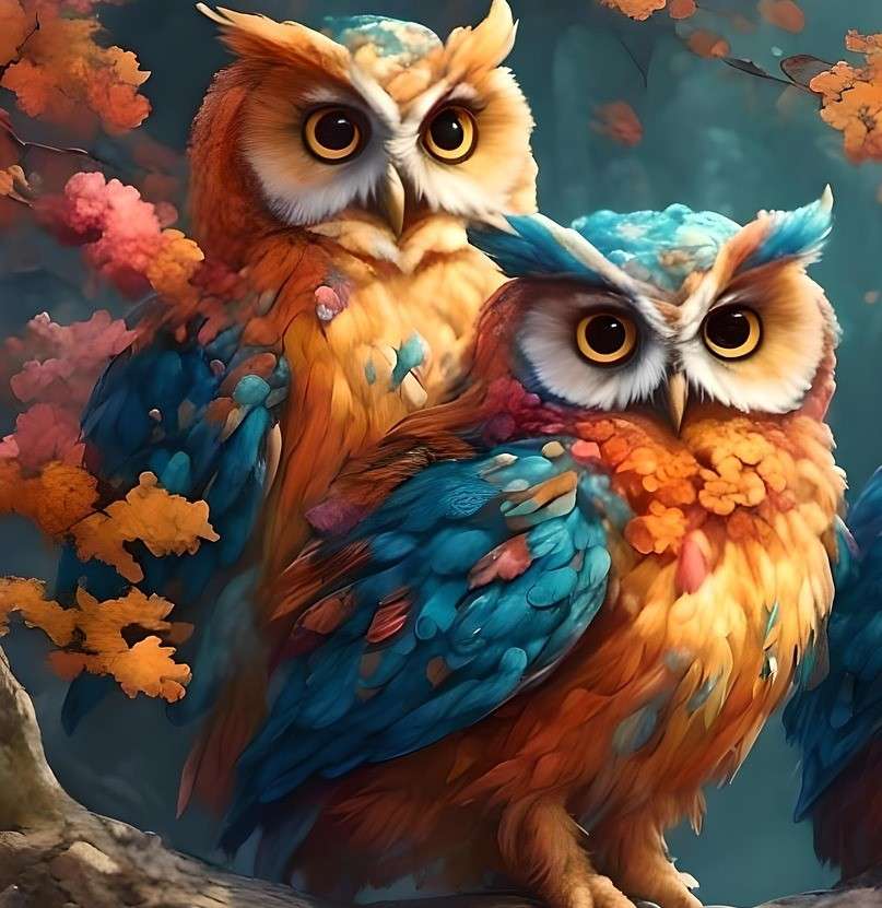 Colorful owls - online puzzle