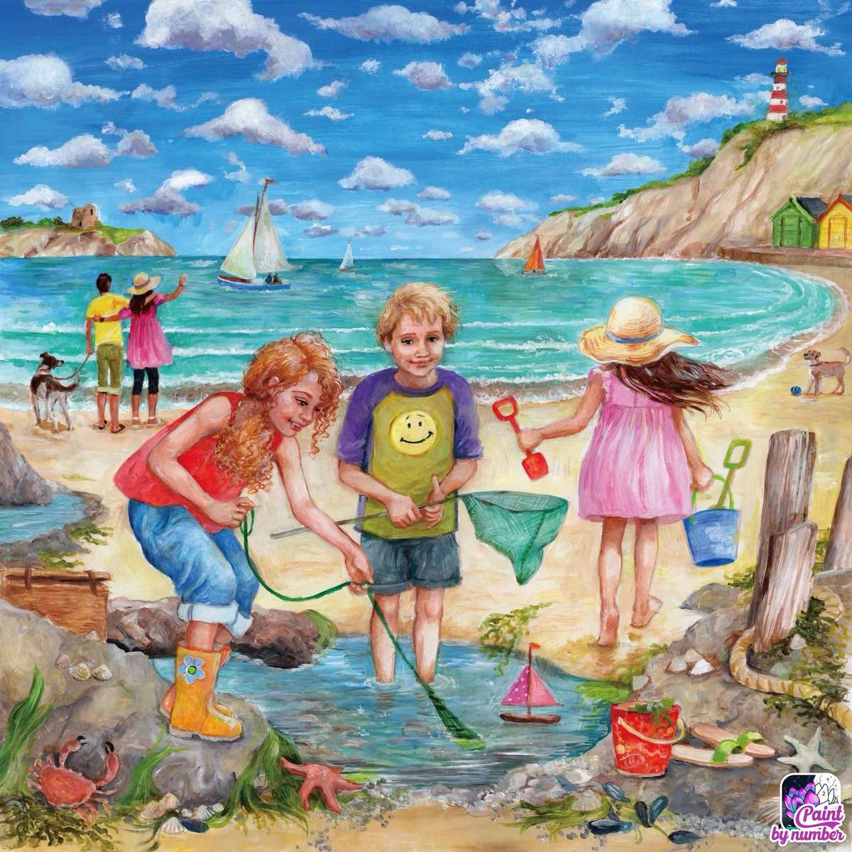 Kinder spielen am Strand Puzzlespiel online