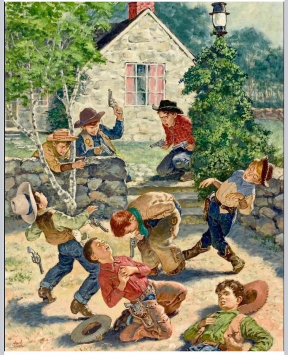 "Playing Cowboy" in the Backyard online puzzle