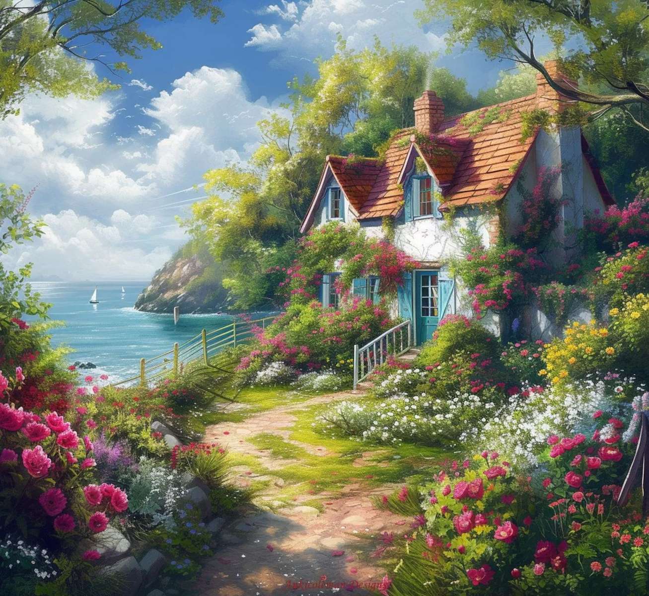 Ocean Breeze Cottage Puzzlespiel online