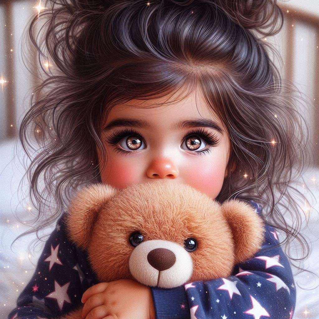 Girl with the teddy bear jigsaw puzzle online