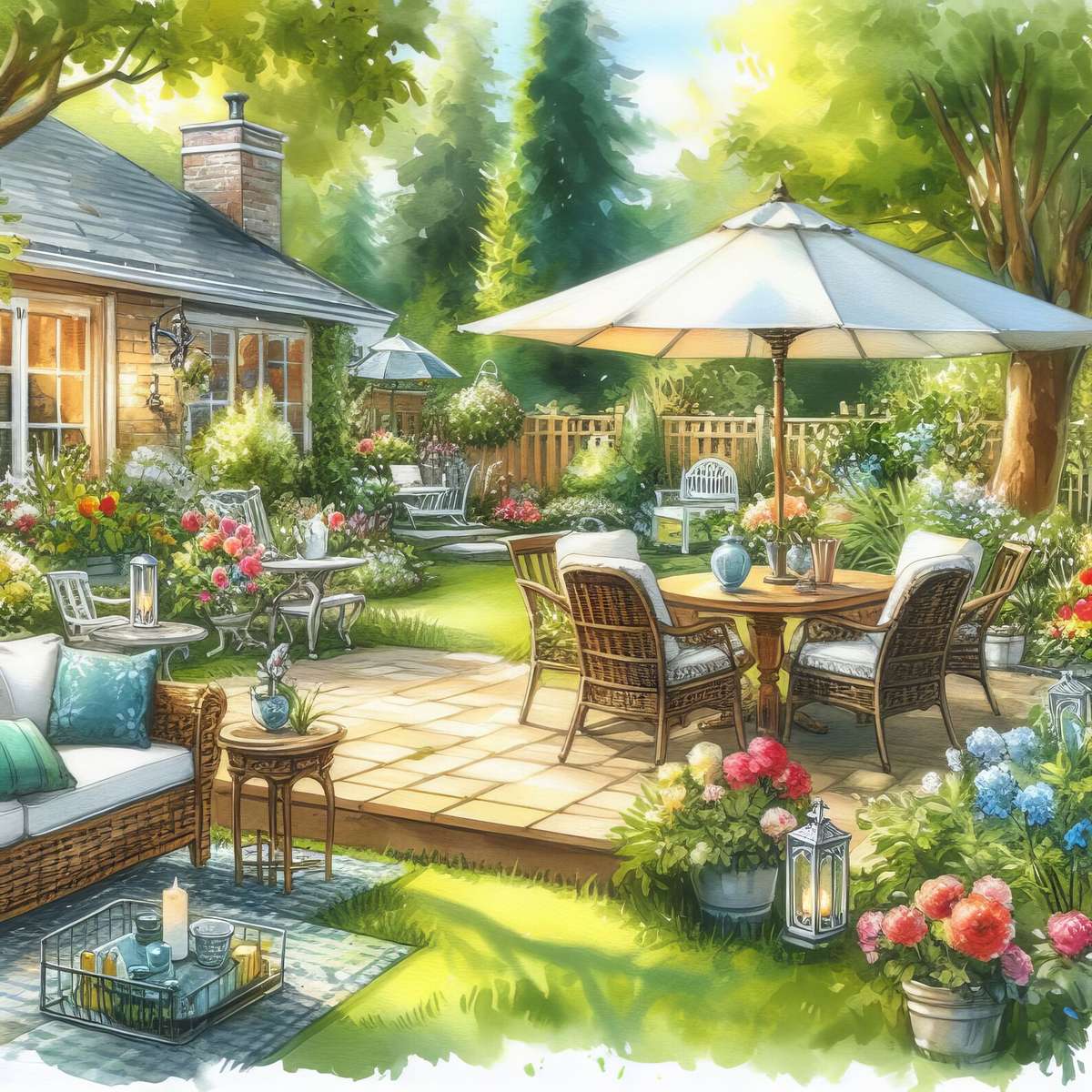 Sommerhinterhof 1 Online-Puzzle