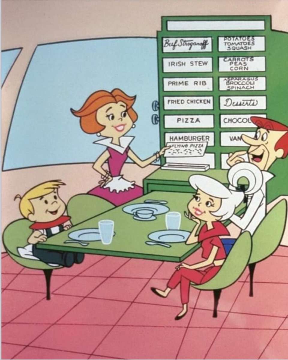 Die Jetsons essen zusammen zu Abend. Puzzlespiel online