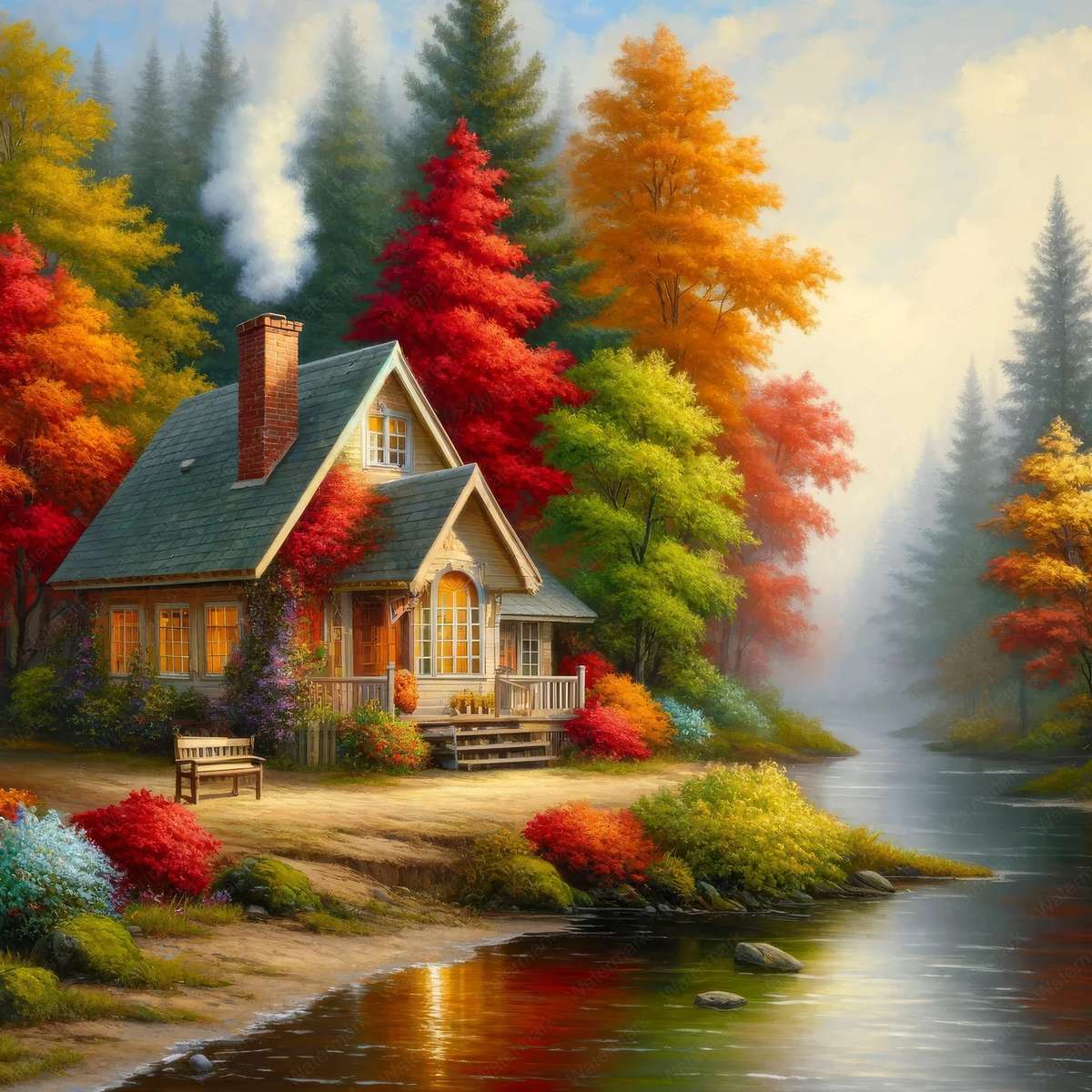 Chalet d'automne puzzle en ligne