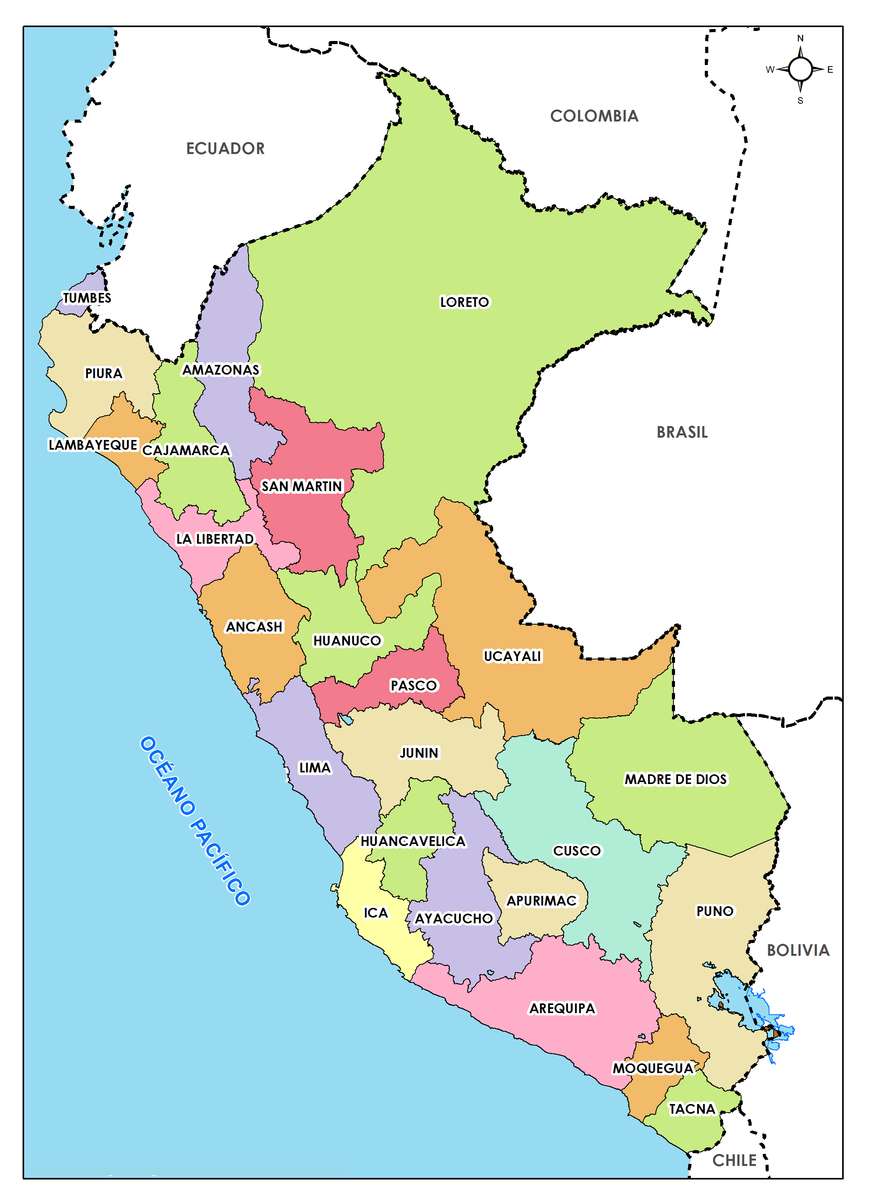 Mapa del Perú rompecabezas en línea