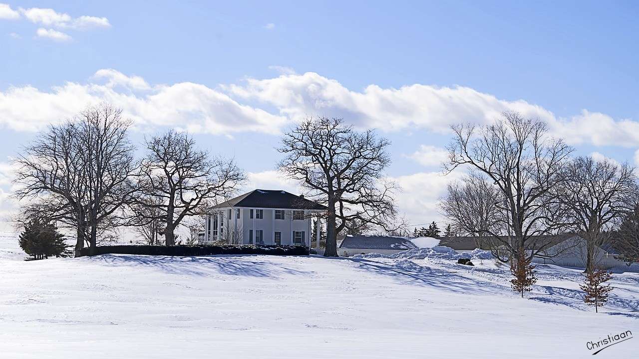 House in the countryside, Nature, Snow online puzzle