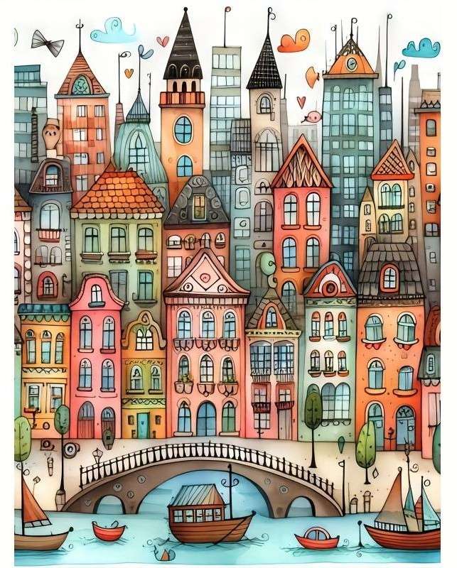 nice town by the water jigsaw puzzle online