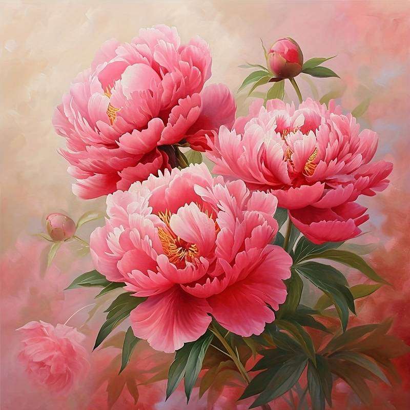 peonie in piena fioritura puzzle online