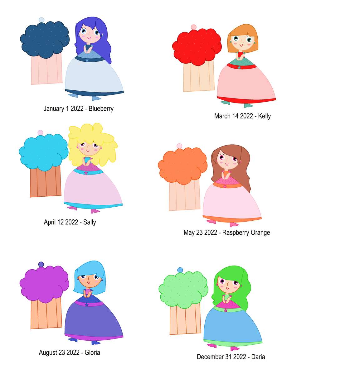 Ονόματα Cupcake Dolls Series 3 - 2022 παζλ online