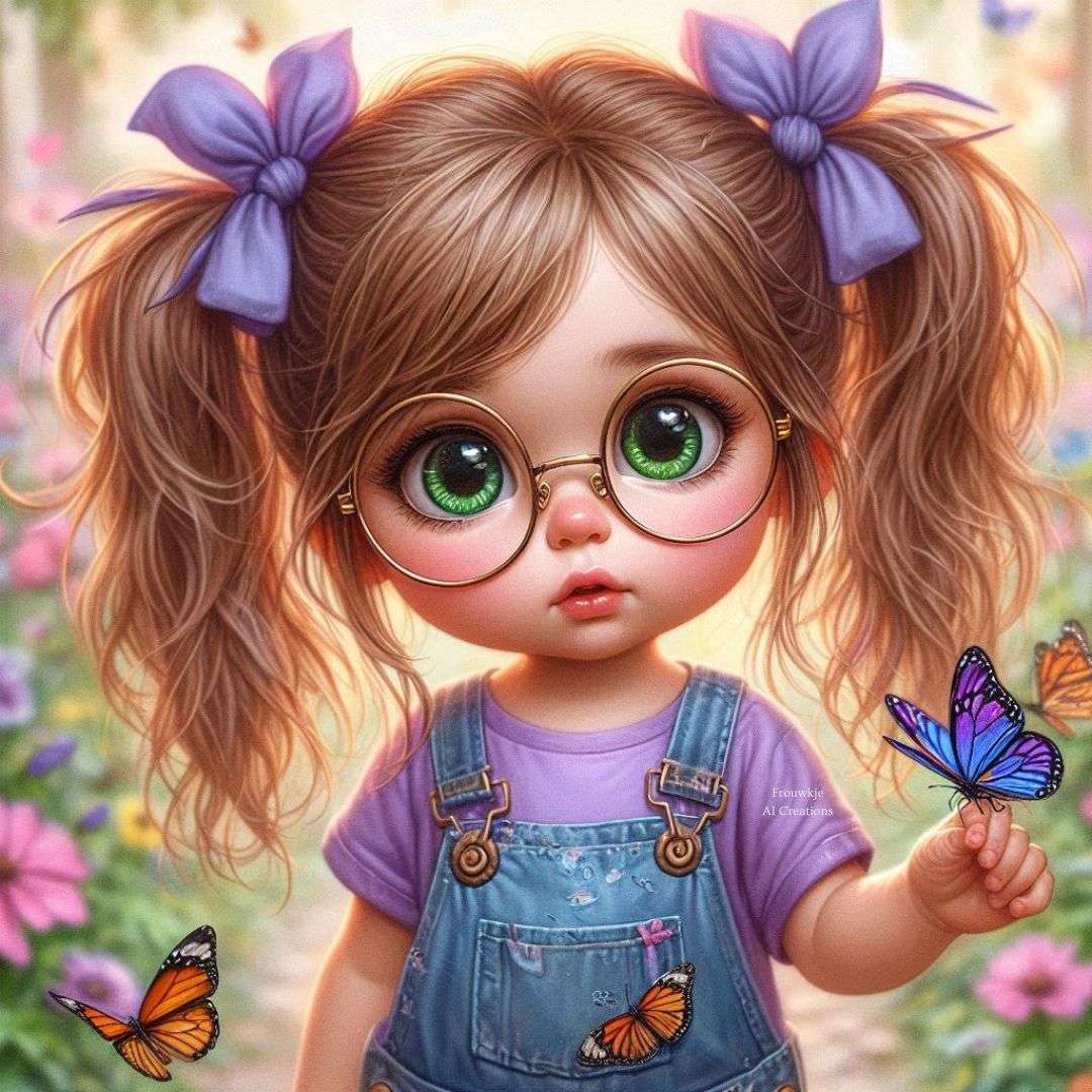 little girl with butterfly jigsaw puzzle online