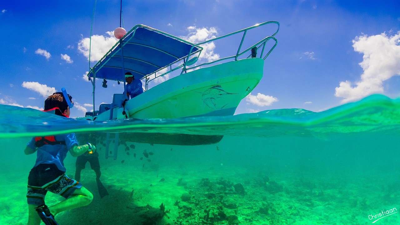 Mergulhador, Turismo, Barco, Cancun. quebra-cabeças online