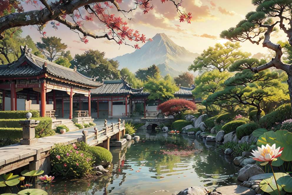 Chinesischer Garten Online-Puzzle