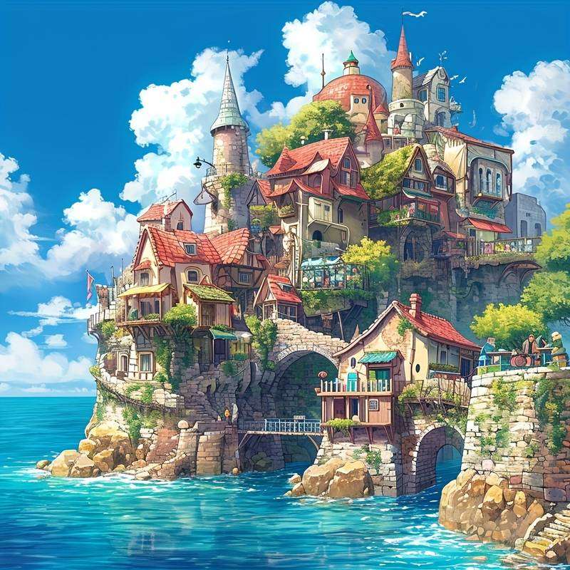 geheimnisvolles Fantasieschloss Online-Puzzle