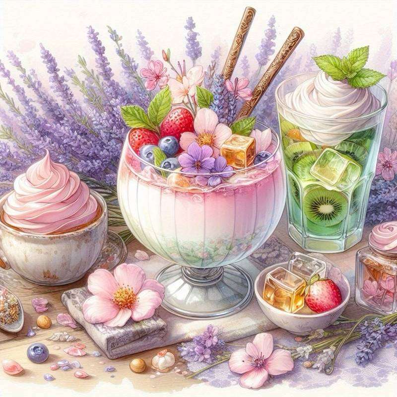 dessert con panna montata puzzle online