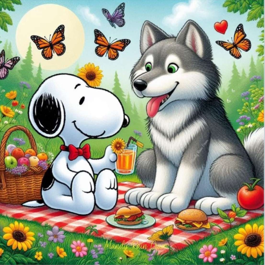 Snoopy con un amico puzzle online