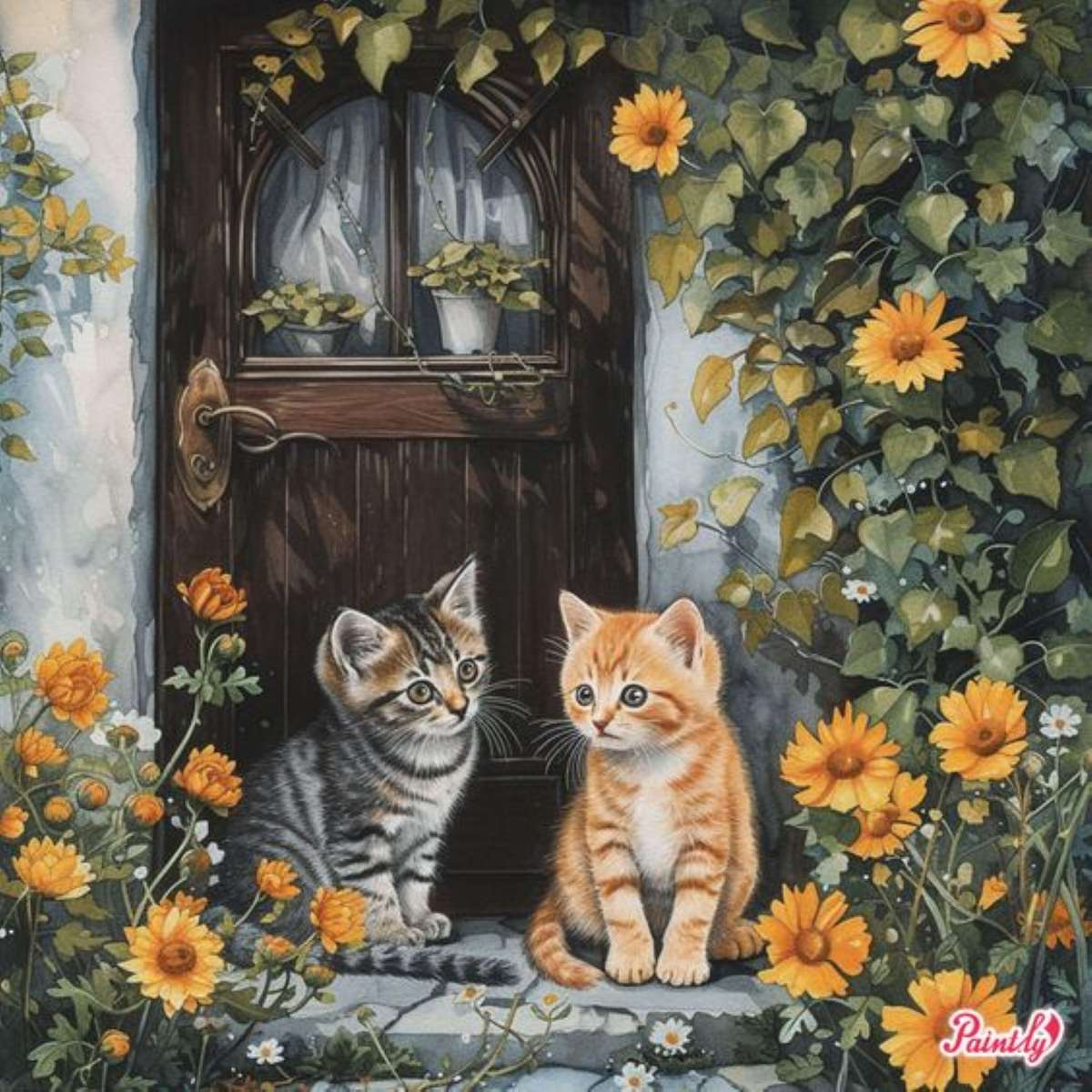 two kittens on the doorstep jigsaw puzzle online