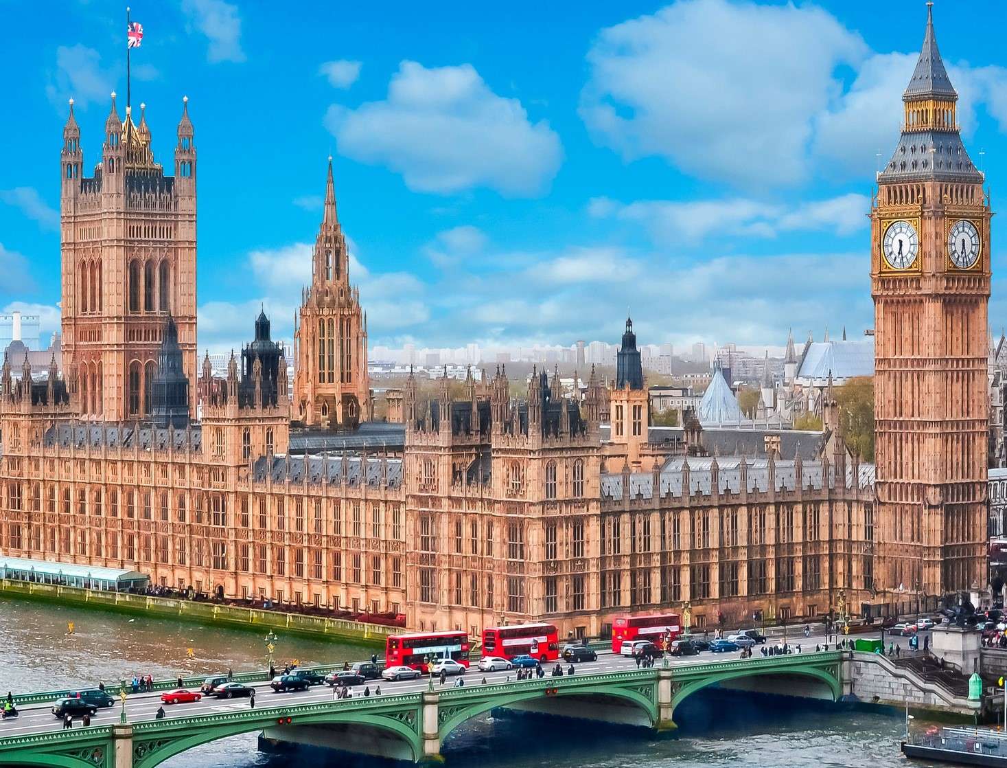 Il Palazzo di Westminster e la torre con il Big Ben puzzle online