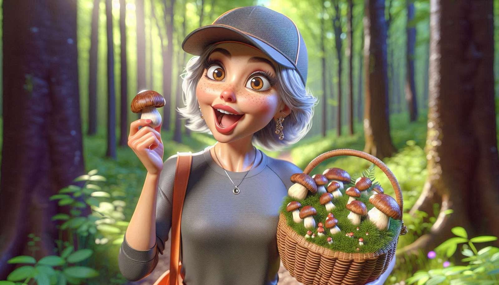 Trouver des champignons dans la forêt puzzle en ligne