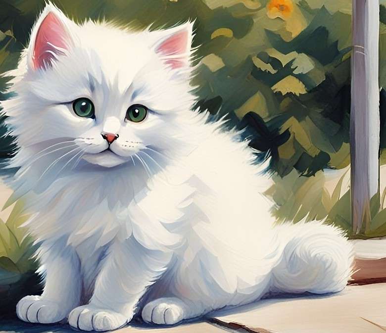 Gatinho branco puzzle online