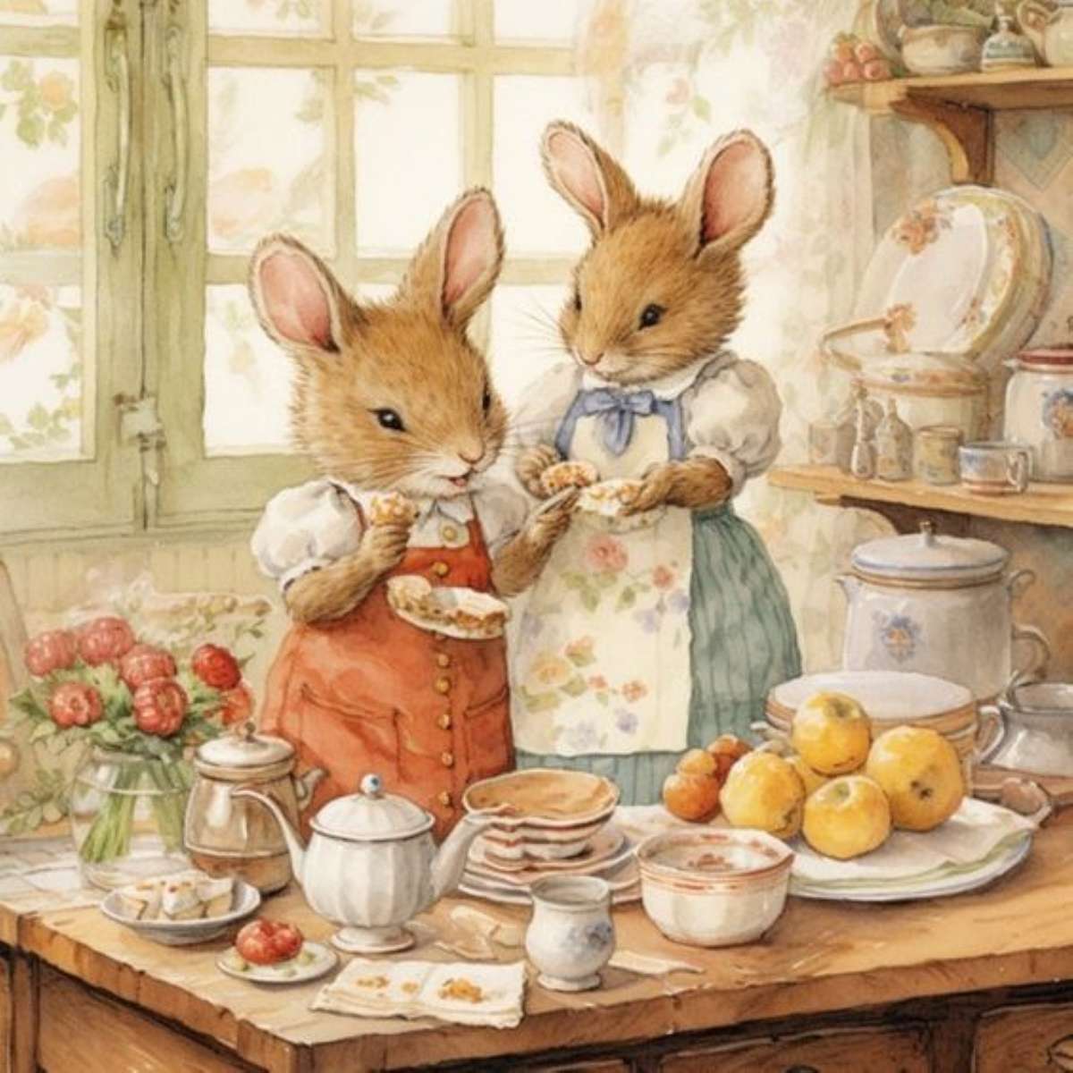 les lapins dans la cuisine puzzle en ligne