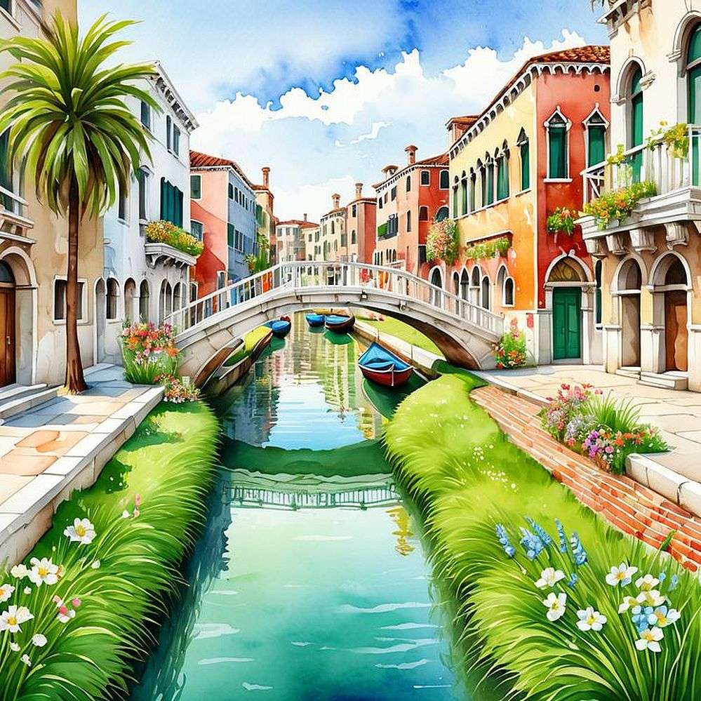 Tropical green canal jigsaw puzzle online