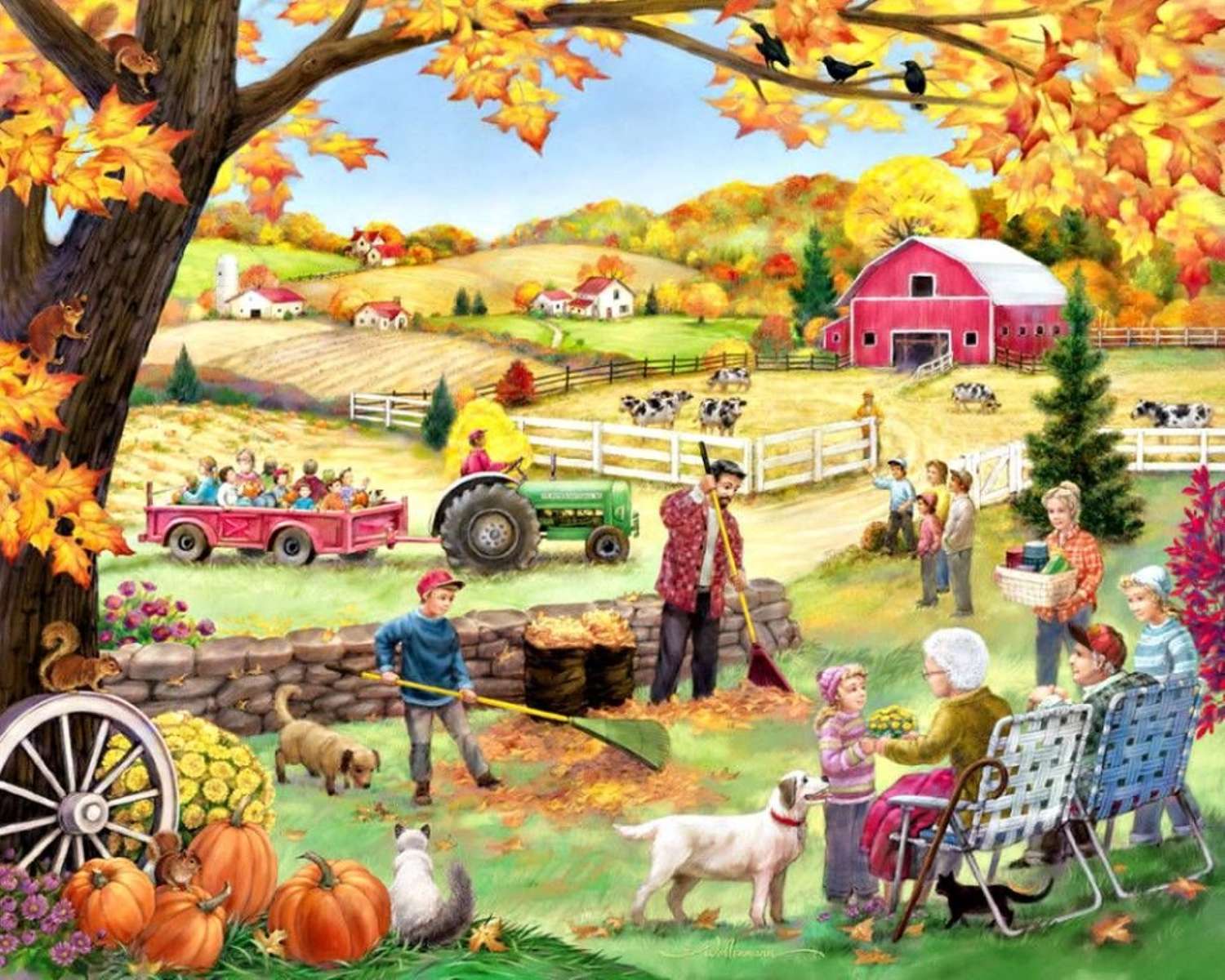 Autumn work in the field online puzzle