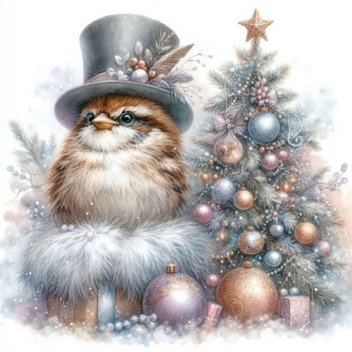 le moineau de noël puzzle en ligne