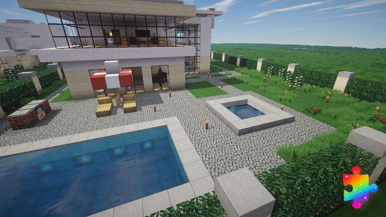 Moderní Minecraft House skládačky online