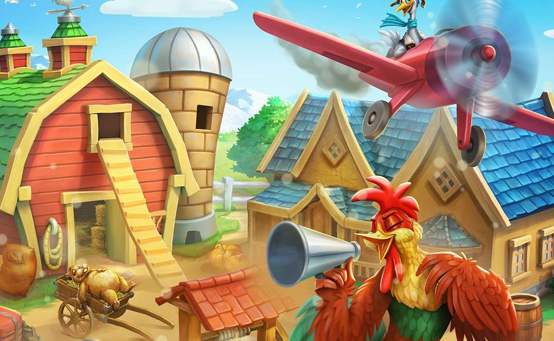 Dieren op de boerderij in Farmerama legpuzzel online