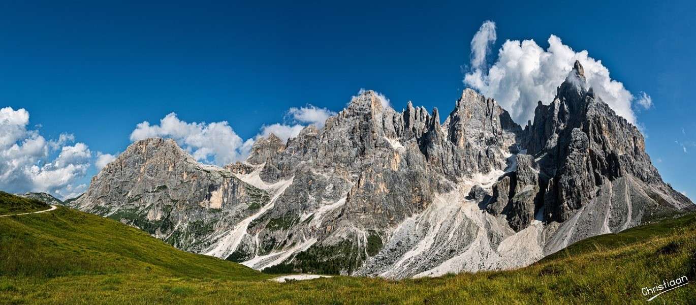 Dolomiten, Berg, Wolken, Natur. Online-Puzzle