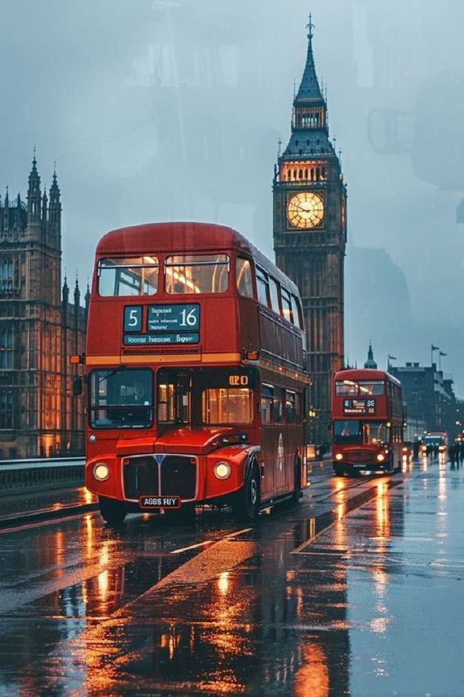 jour de pluie Londres puzzle en ligne