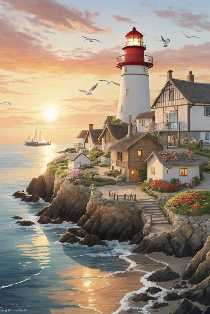 Coucher de soleil puzzle en ligne