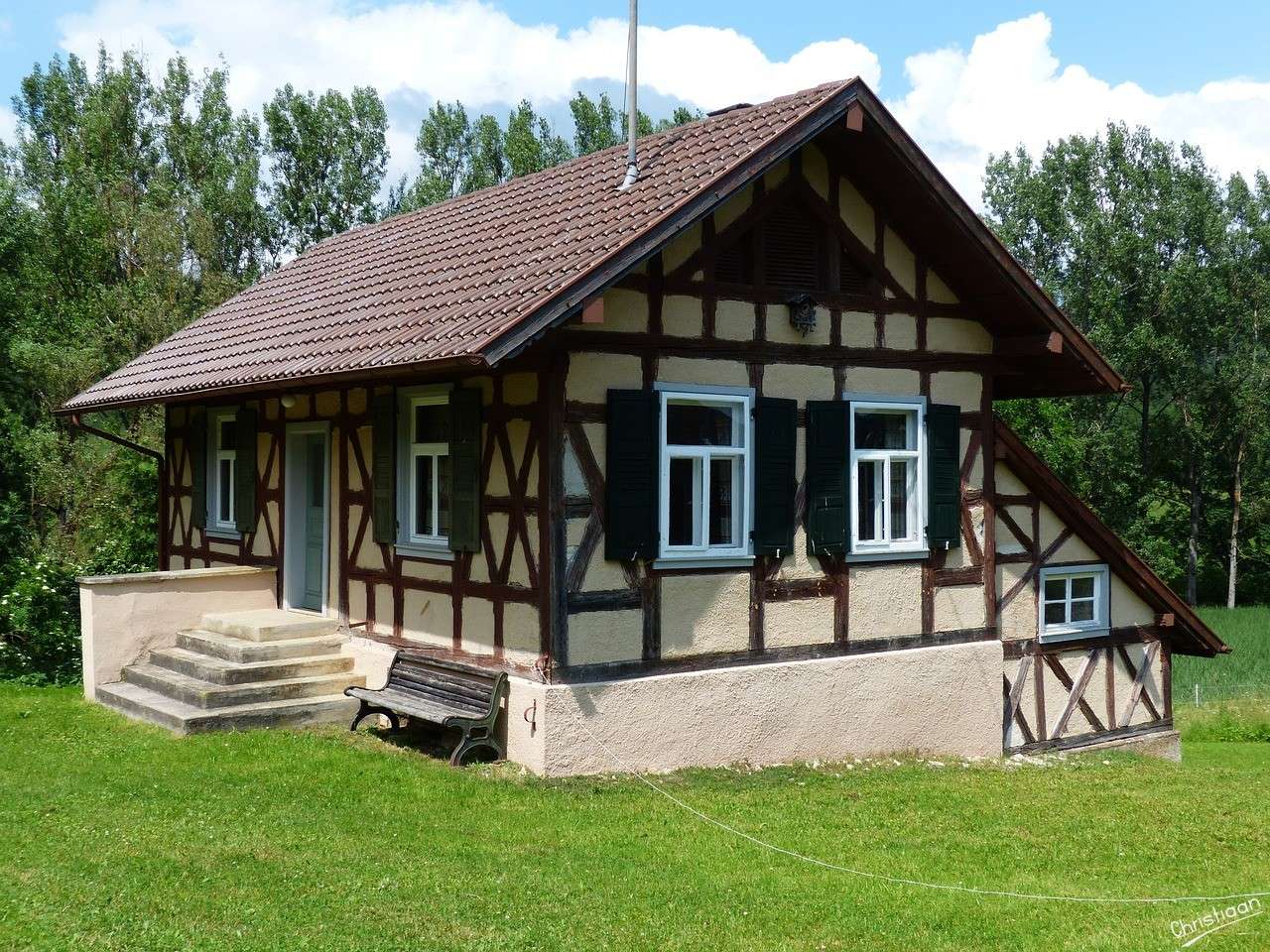 Ferme, Maison à Colombages, Maison puzzle en ligne