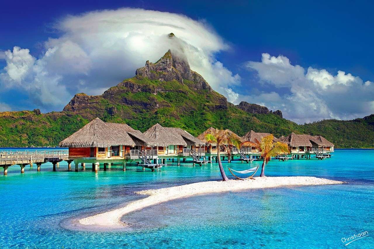 Bora bora, Eiland, Caraïben. legpuzzel online