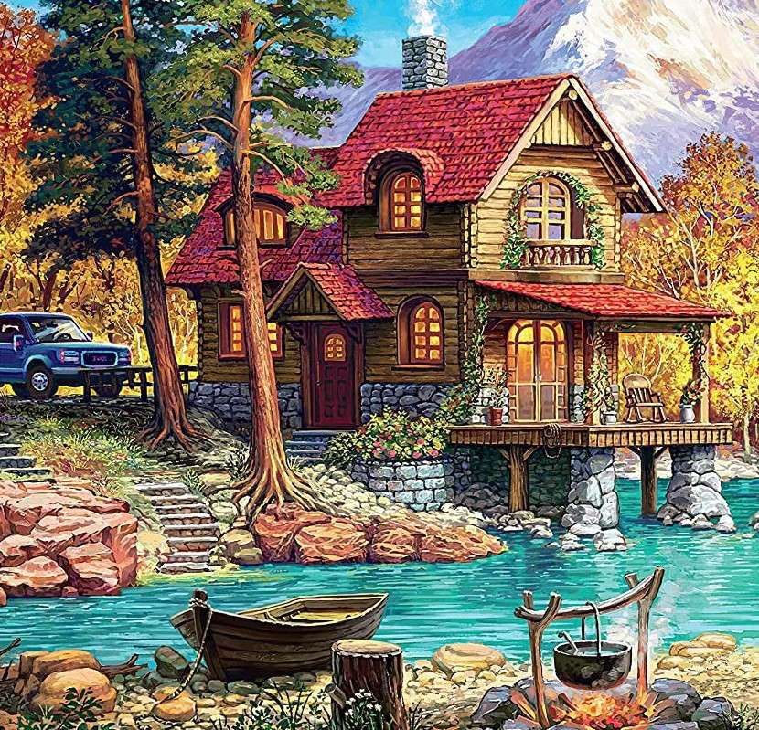 Haus See Wald Online-Puzzle