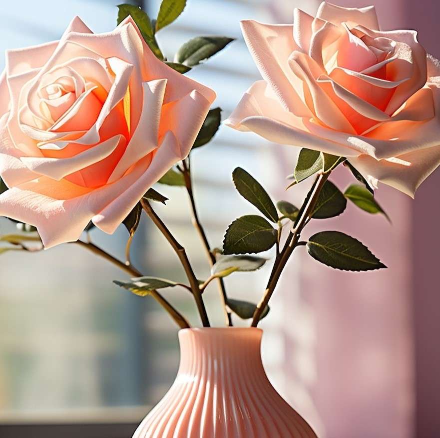 Two pink roses - online puzzle