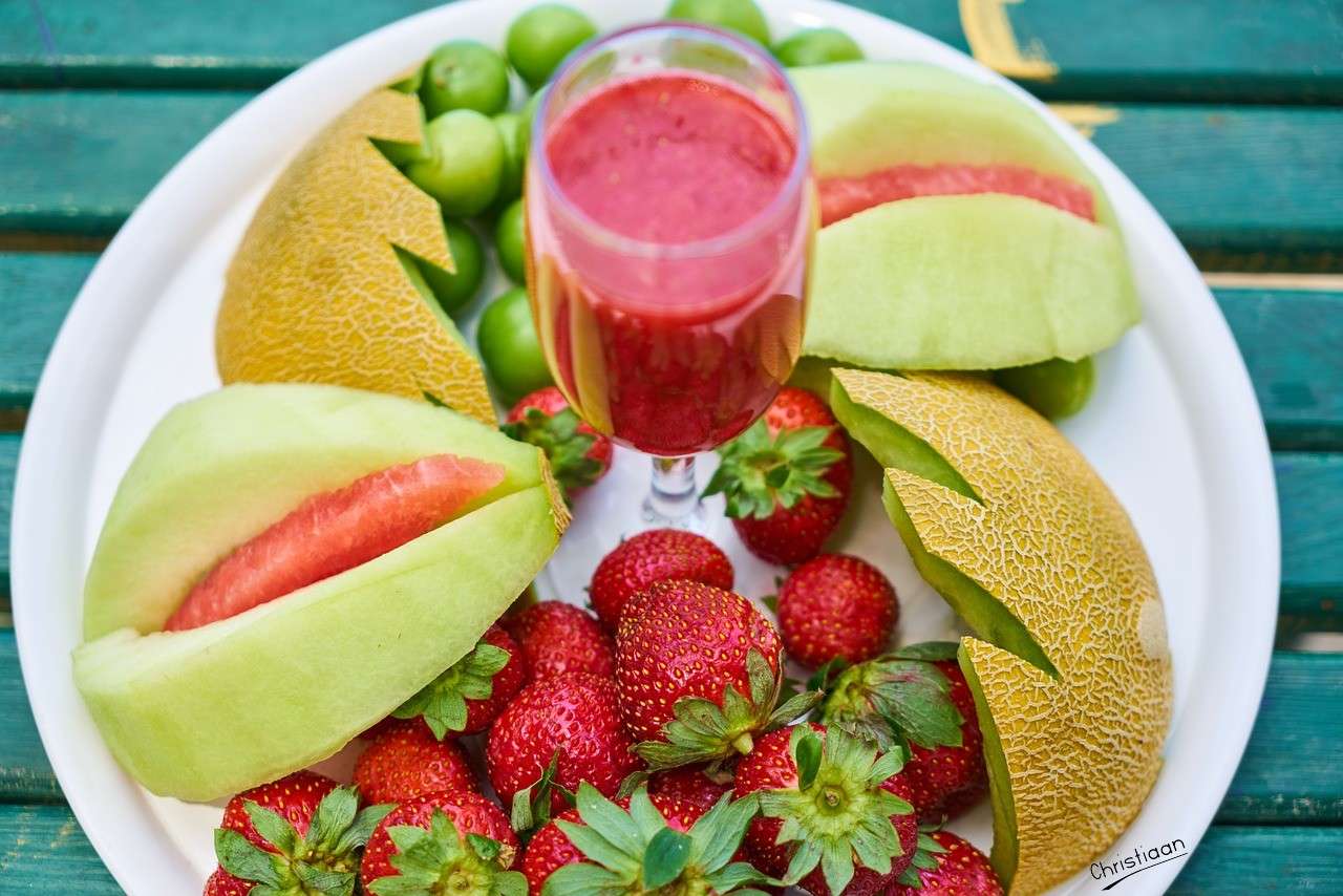 Fruit, Melon, Strawberry. jigsaw puzzle online