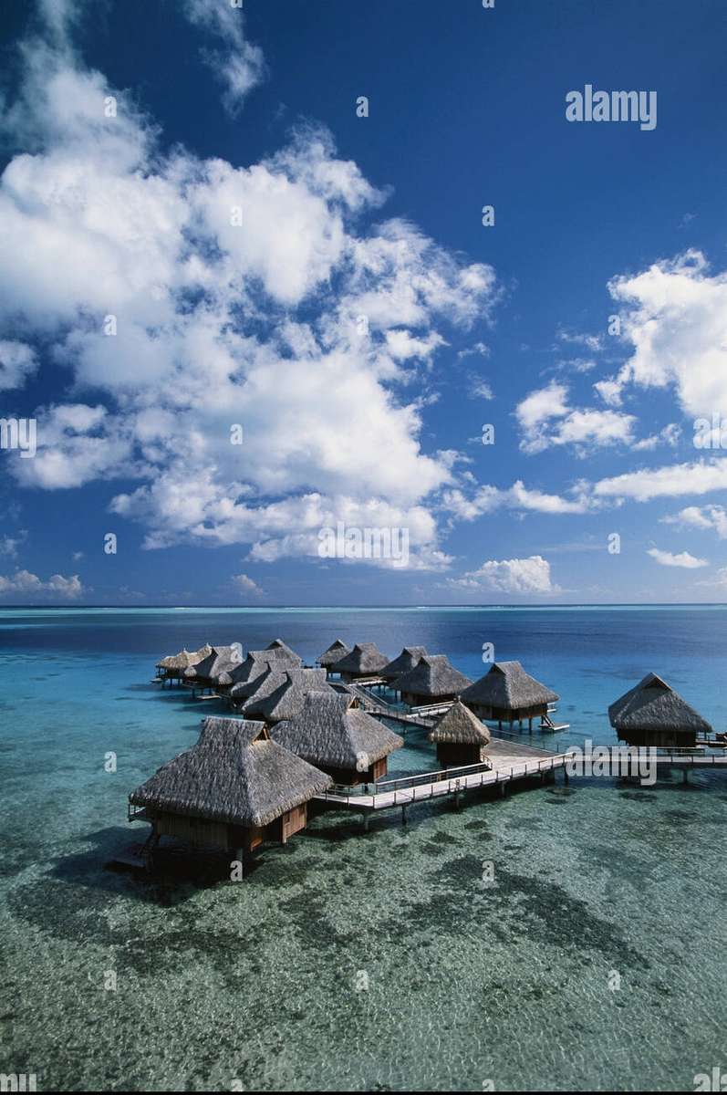 Casas de campo na água, Ilhas Bora Bora quebra-cabeças online