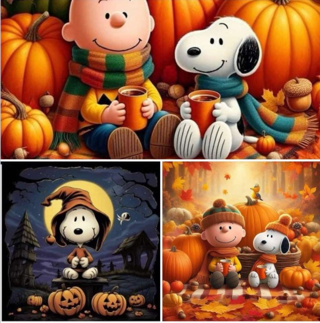 Snoopy et ses amis accueillent l'automne puzzle en ligne