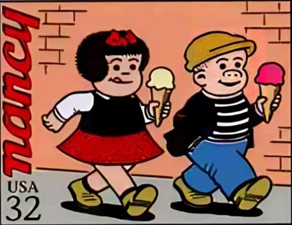 Nancy y Sluggo disfrutan de un cono de helado rompecabezas en línea