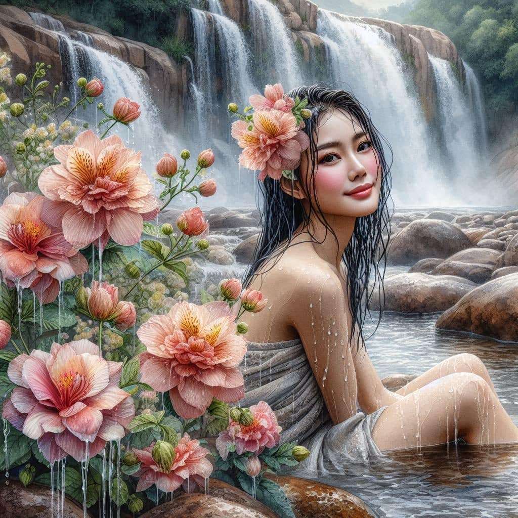 Fata la cascada puzzle online