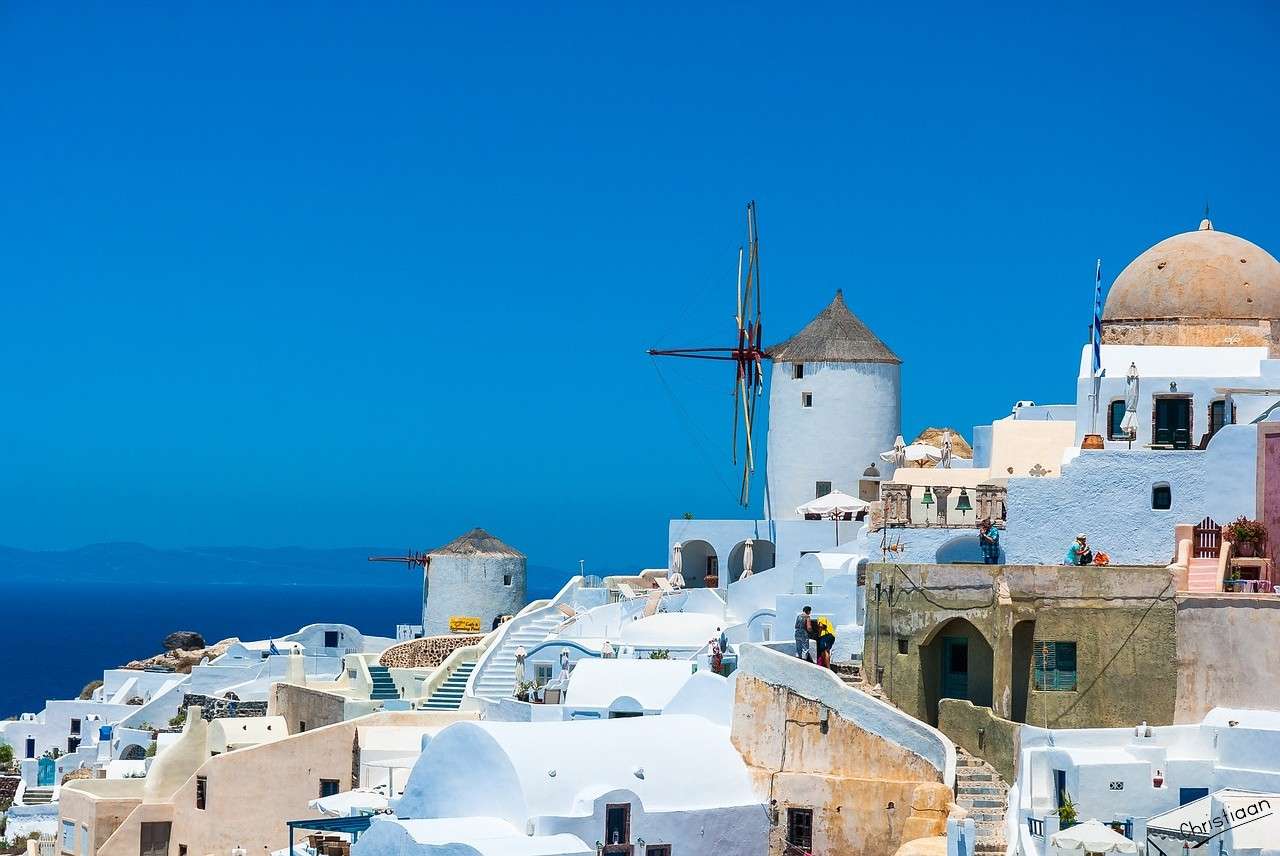 Grecia, cerul albastru, Santorini. puzzle online