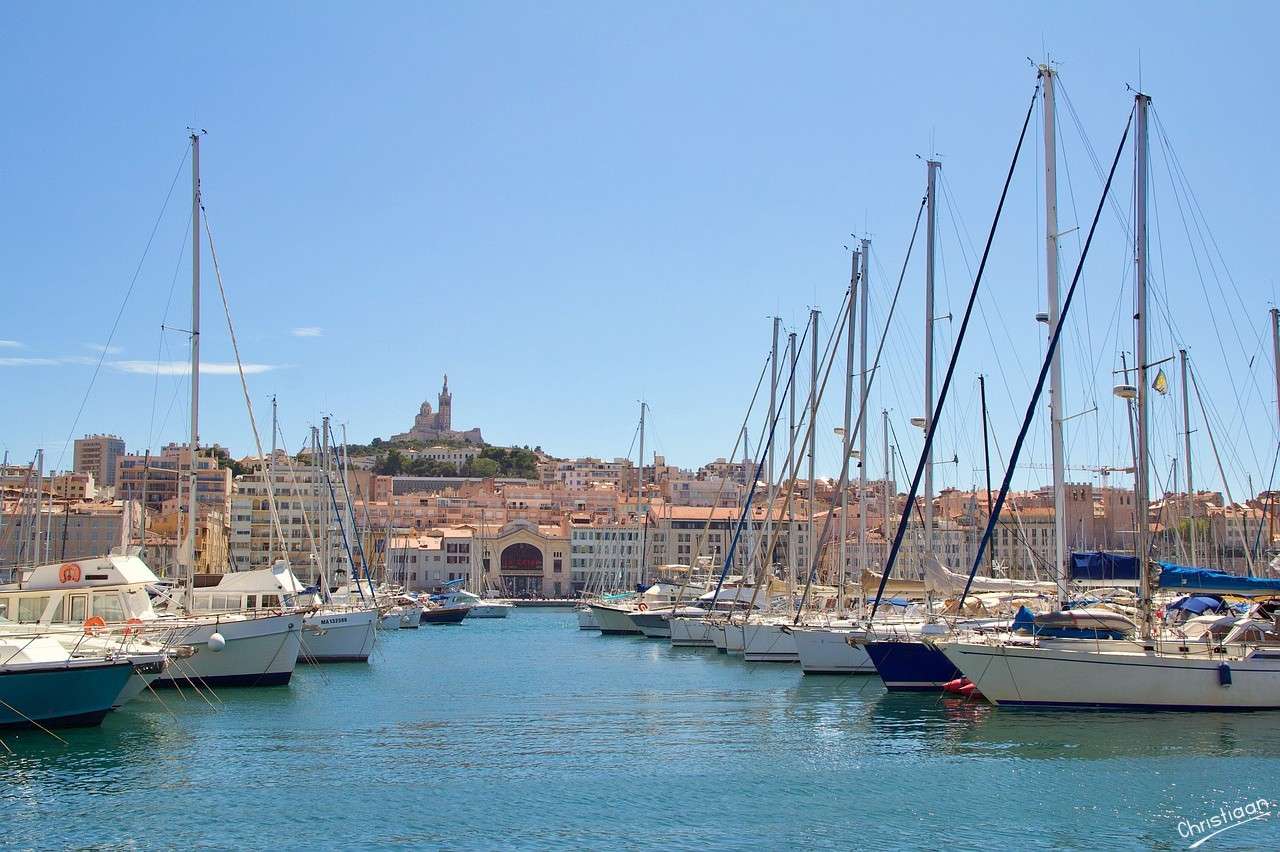 Plachetnice, Marseille, Přístav, Moře. skládačky online