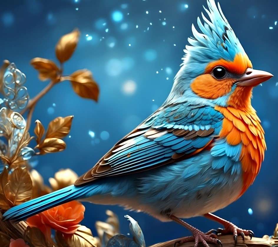 Een kleurrijke vogel legpuzzel online