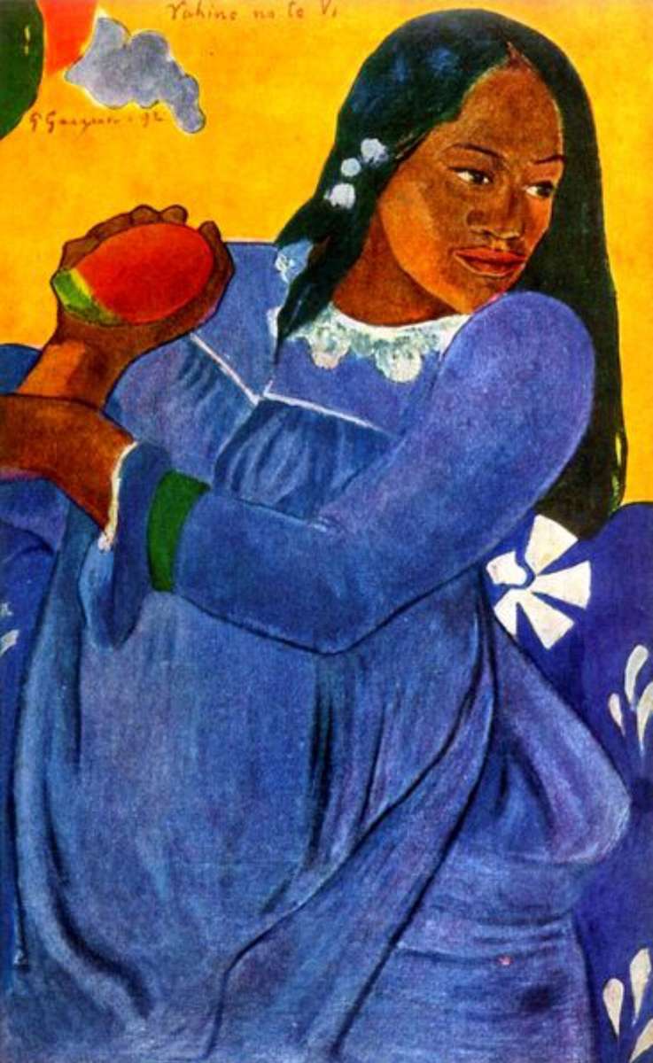 Woman with Mango, Paul Gauguin jigsaw puzzle online