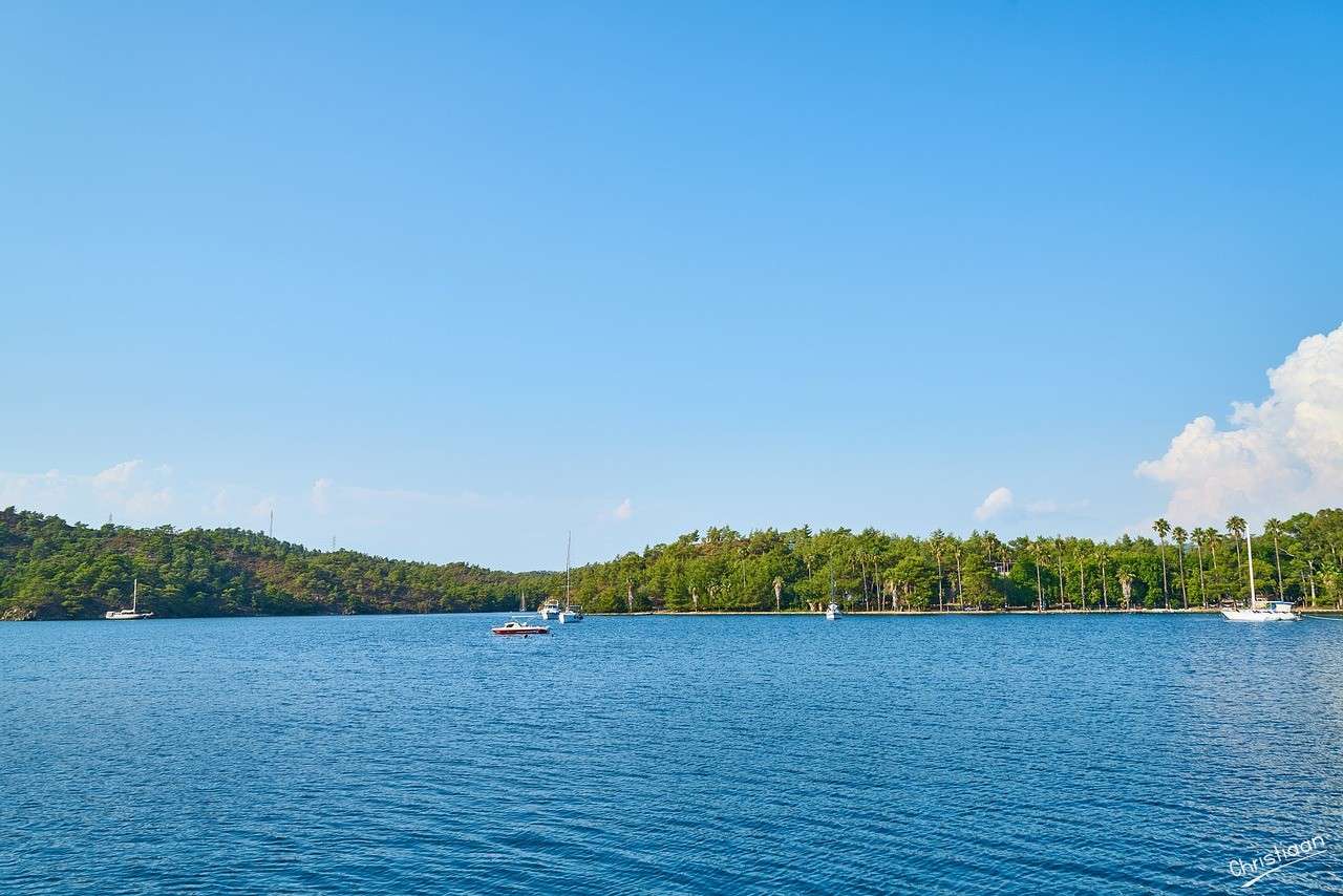 Naturaleza, Mar, Cielo azul. rompecabezas en línea